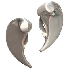 Vintage Antonio Pineda Silver Wave Earrings