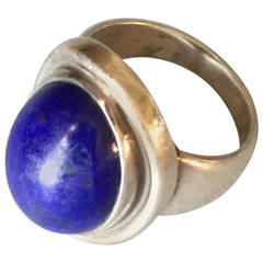 Georg Jensen by Harald Nielsen Lapis Lazuli Silver Ring No. 46A