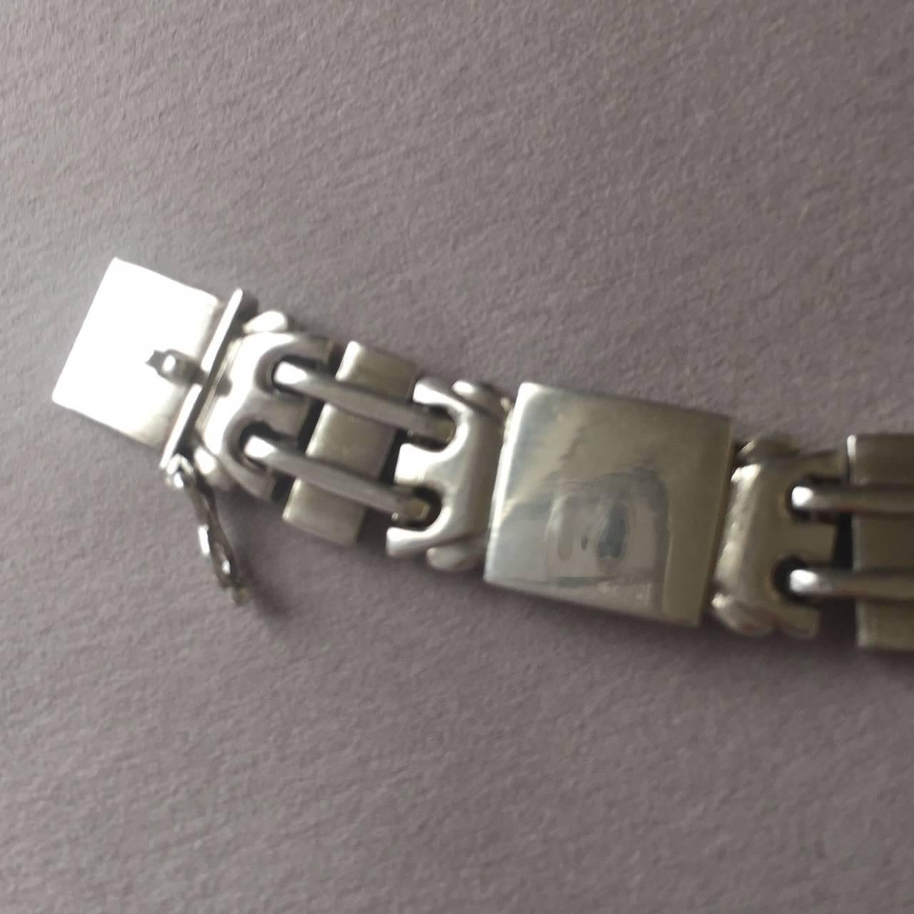 Georg Jensen Art Deco Sterling Silver Bracelet by Oscar Gundlach-Pedersen, No. 48.  

Intricately detailed bracelet that is hard to find. Excellent condition with gorgeous patina.

We have the matching necklace in stock.

Dimensions: 7.25