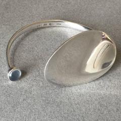 Georg Jensen Sterling Silver Cuff with Moonstone No. 257 by Vivianna Torun