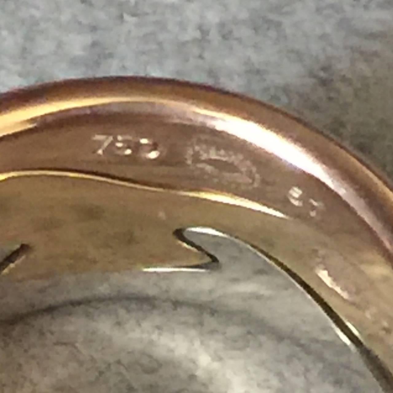 Georg Jensen Three Color Gold Fusion Ring by Nina Koppel (Size 8.5) In Excellent Condition For Sale In San Francisco, CA