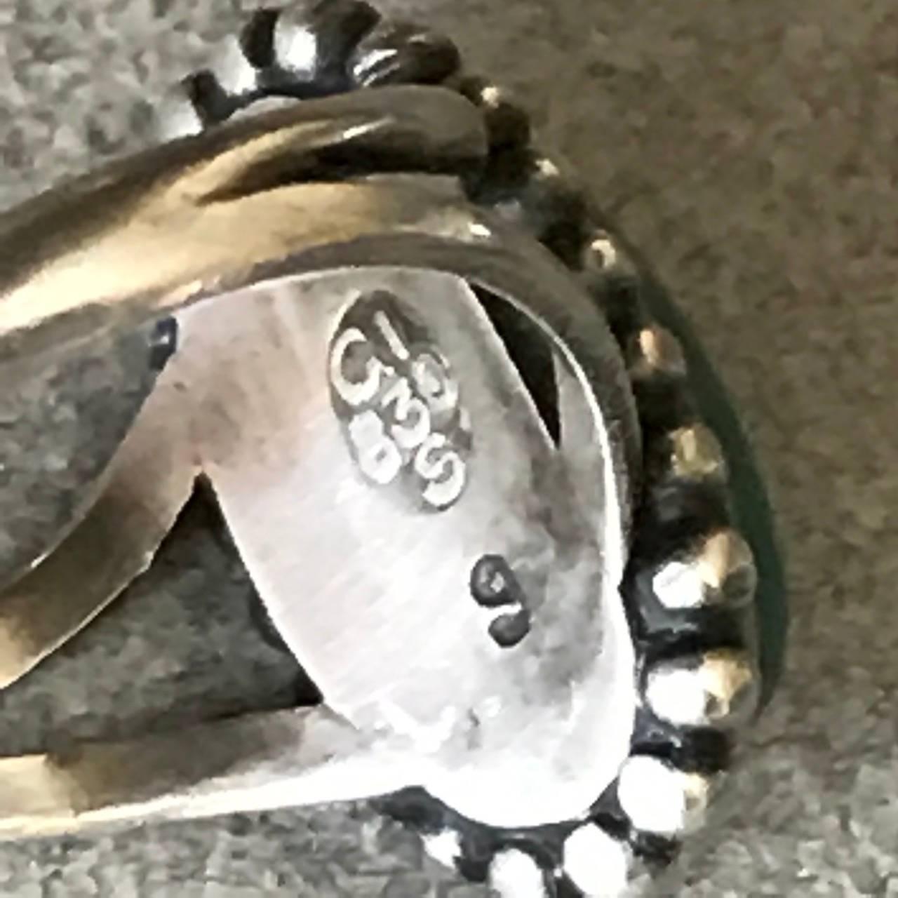 Women's Georg Jensen 830 Silver and Chrysoprase Ring, No. 9