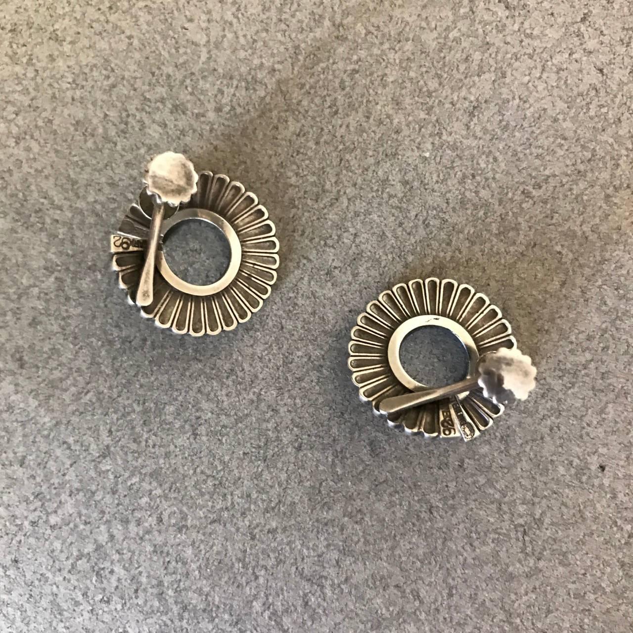 Georg Jensen Sterling Silver Earrings, No. 92 In Excellent Condition In San Francisco, CA