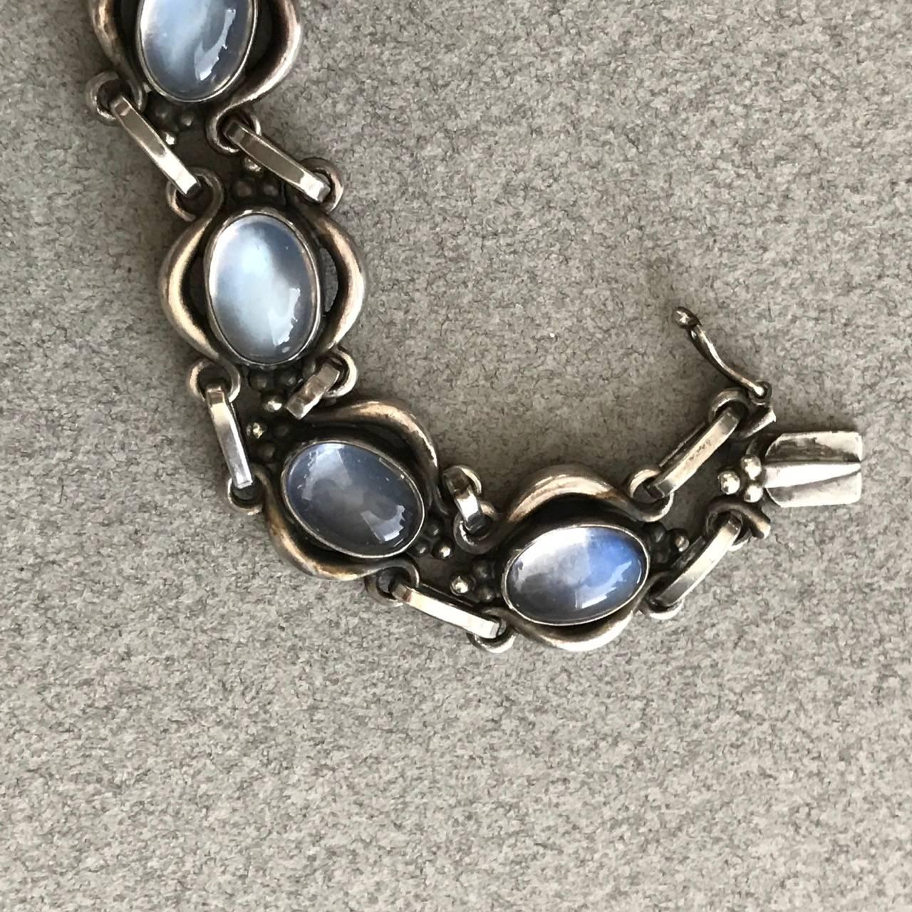 Georg Jensen Sterling Silver Bracelet No 10 with Moonstone 1