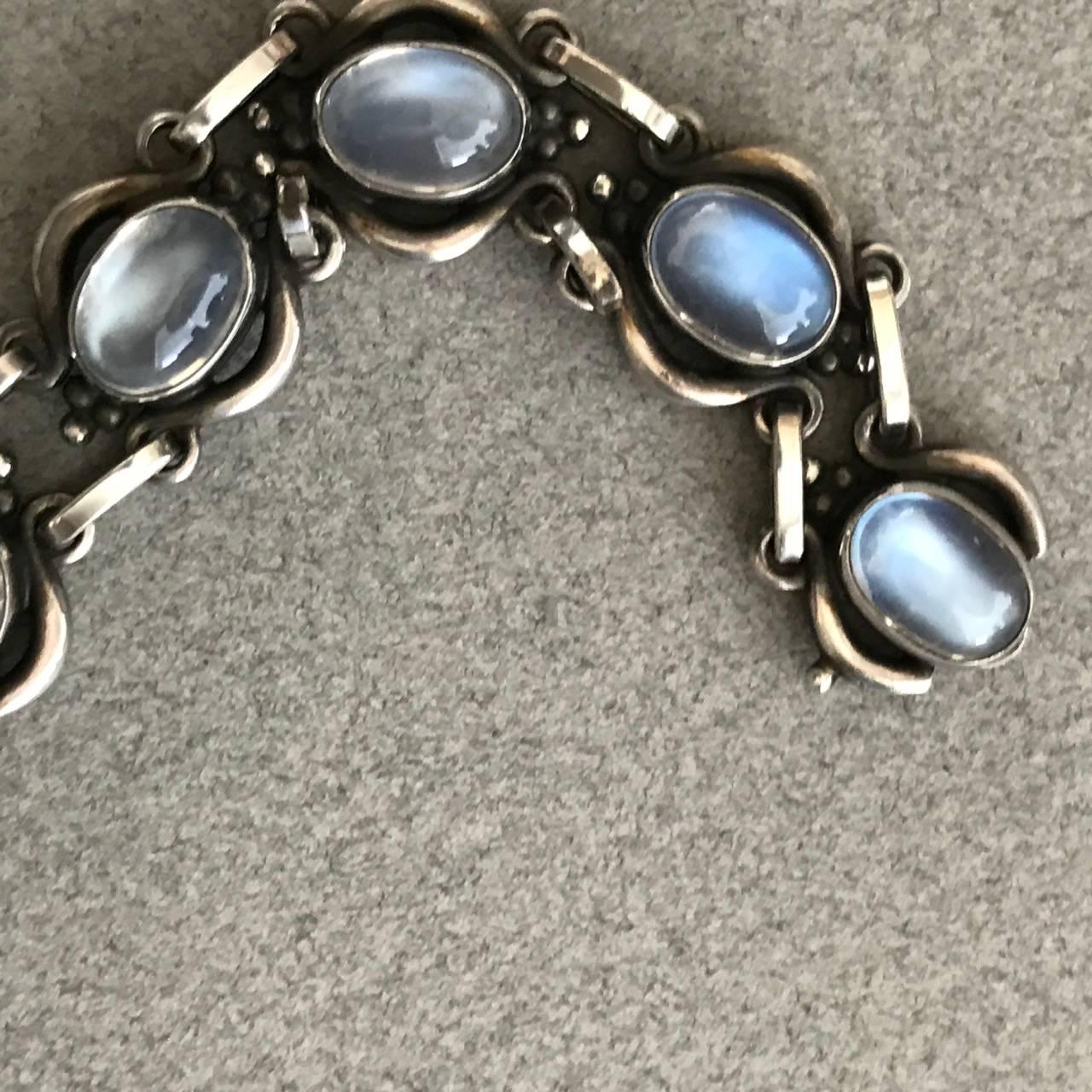 Georg Jensen Sterling Silver Bracelet No 10 with Moonstone 4