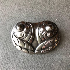 Georg Jensen Early 830 Silver "Owl" Brooch No 44