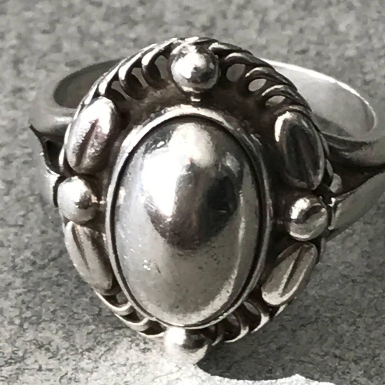 Georg Jensen Sterling Silver Ring, No. 1A (Size 7.25) For Sale at 1stDibs