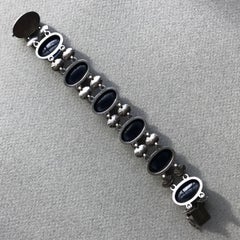 Georg Jensen Sterling Silver Bracelet No 63 with Synthetic Sapphire