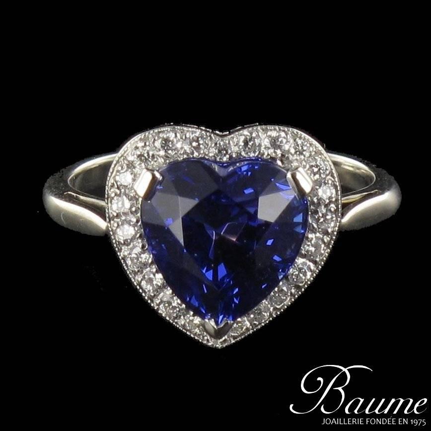 Heart Shaped Tanzanite Diamond Gold Ring For Sale 9