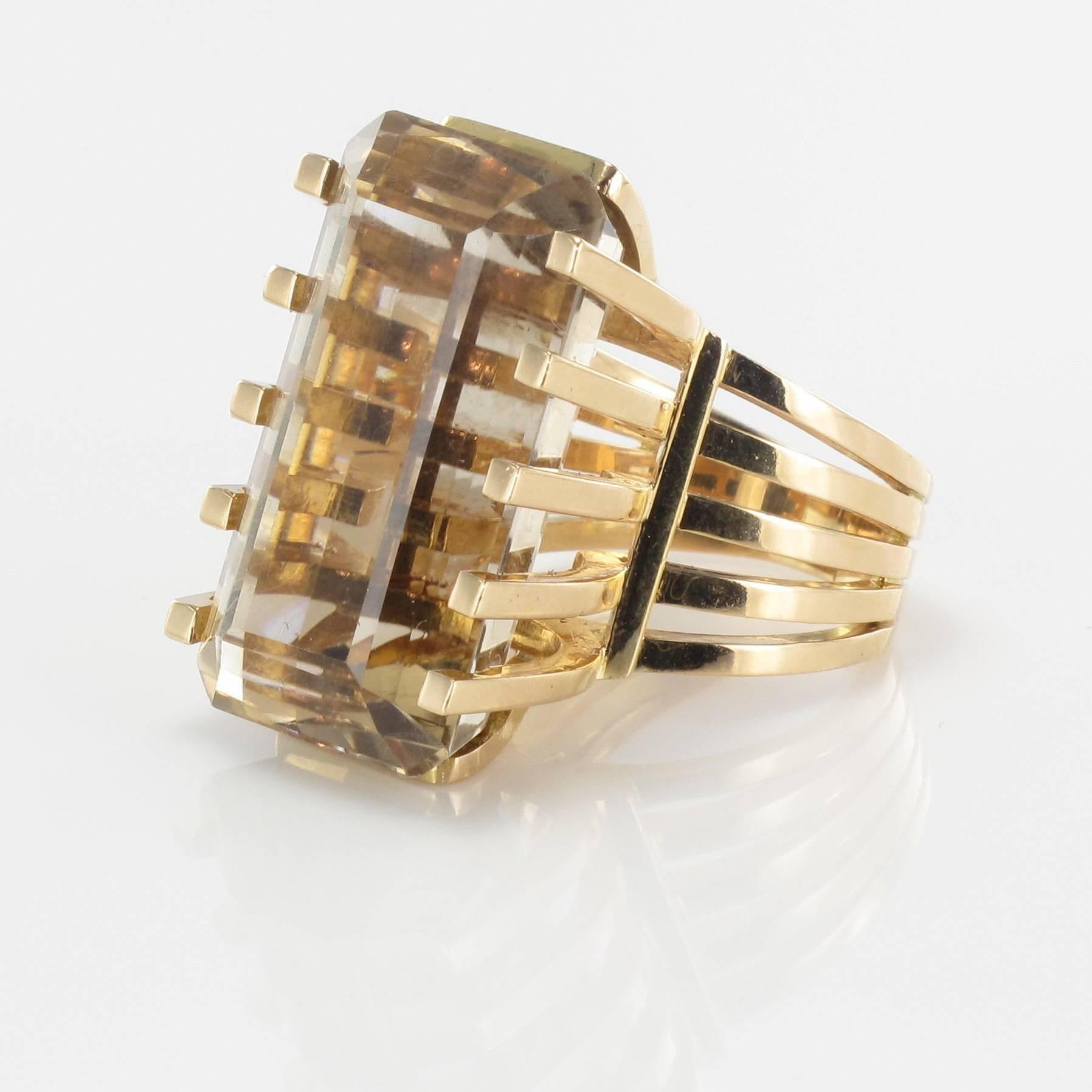 Women's Smoky Quartz Gold Ring