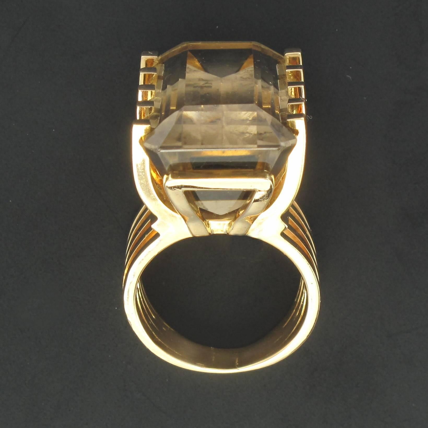 Smoky Quartz Gold Ring 1
