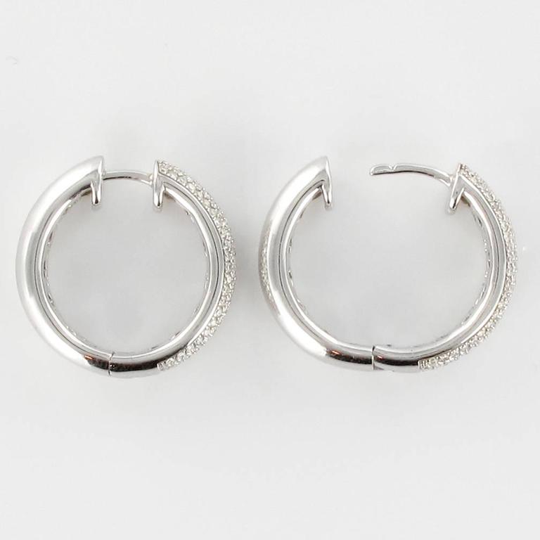 New Diamond Gold Hoop Earrings For Sale at 1stDibs