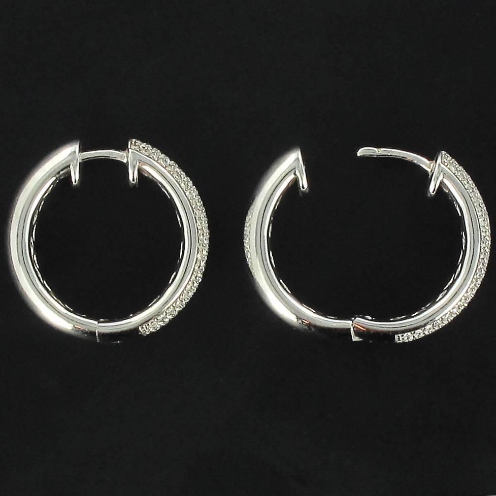 New Diamond Gold Hoop Earrings In New Condition For Sale In Poitiers, FR