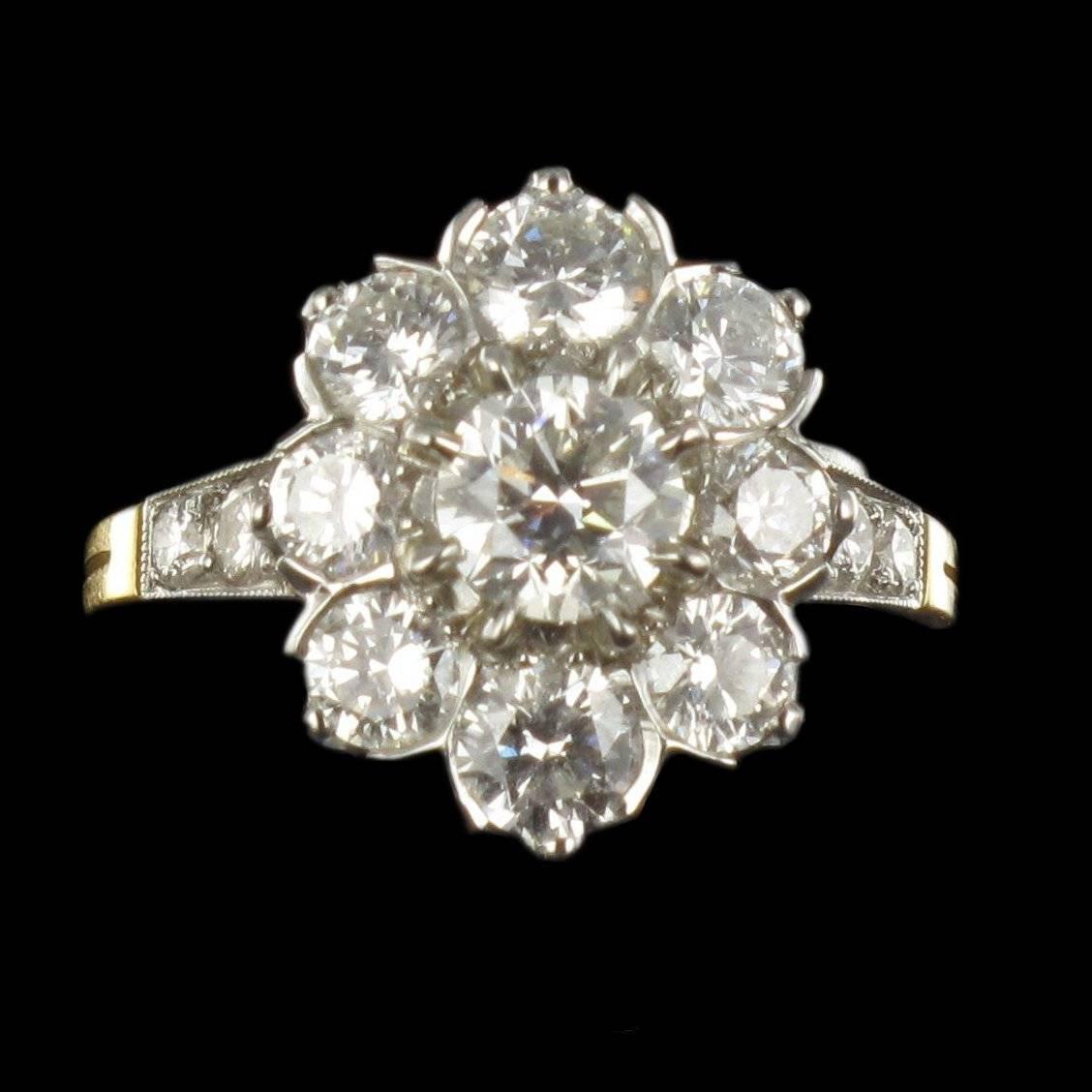 New Diamond Platinum Gold Engagement Ring  1