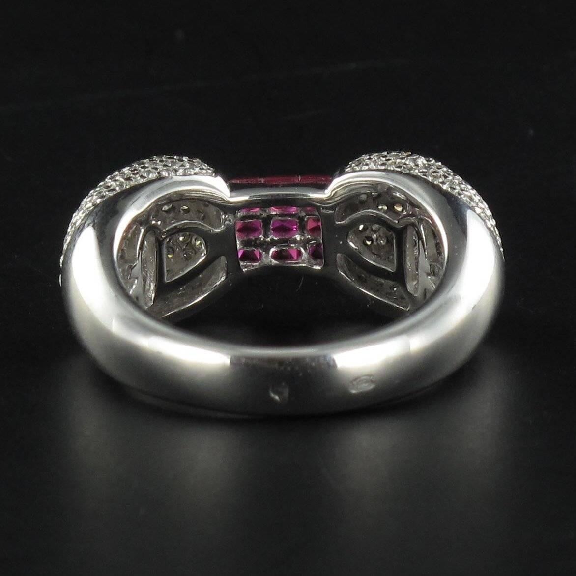 Women's New Ruby Diamond Gold Knot Ring 