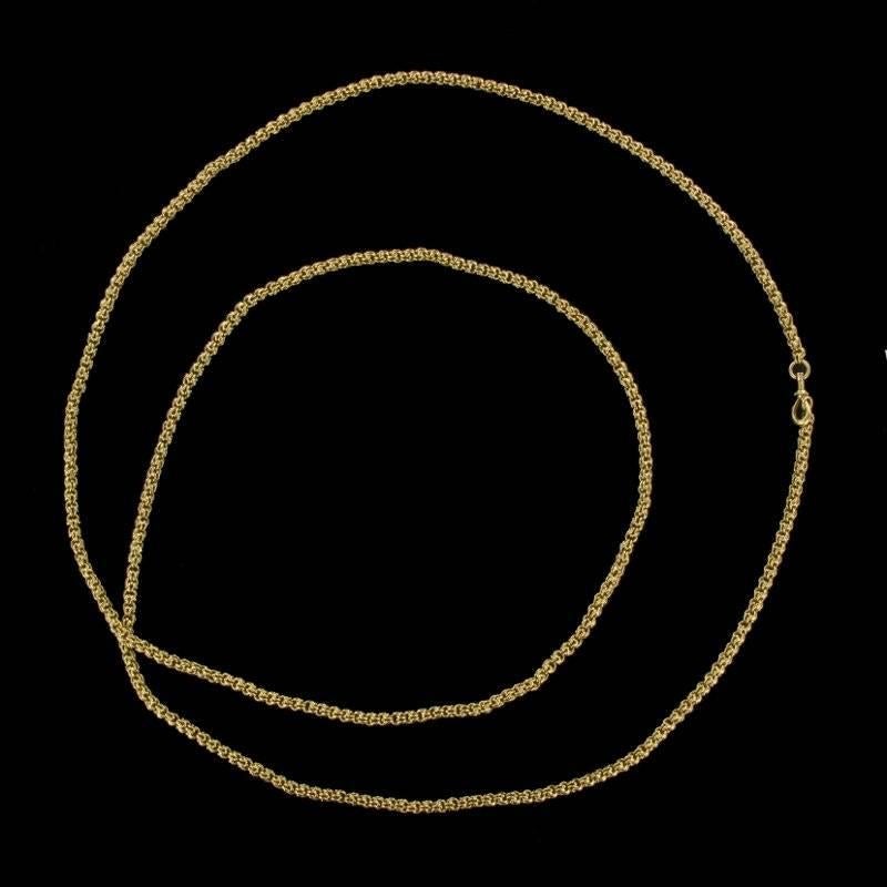 19th Century Antique French Gold Long Necklace In Excellent Condition In Poitiers, FR