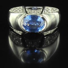 New Sapphire Diamond Gold Ring