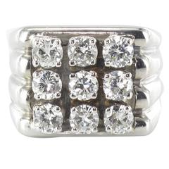 1950s Diamond Gold Signet Ring 12