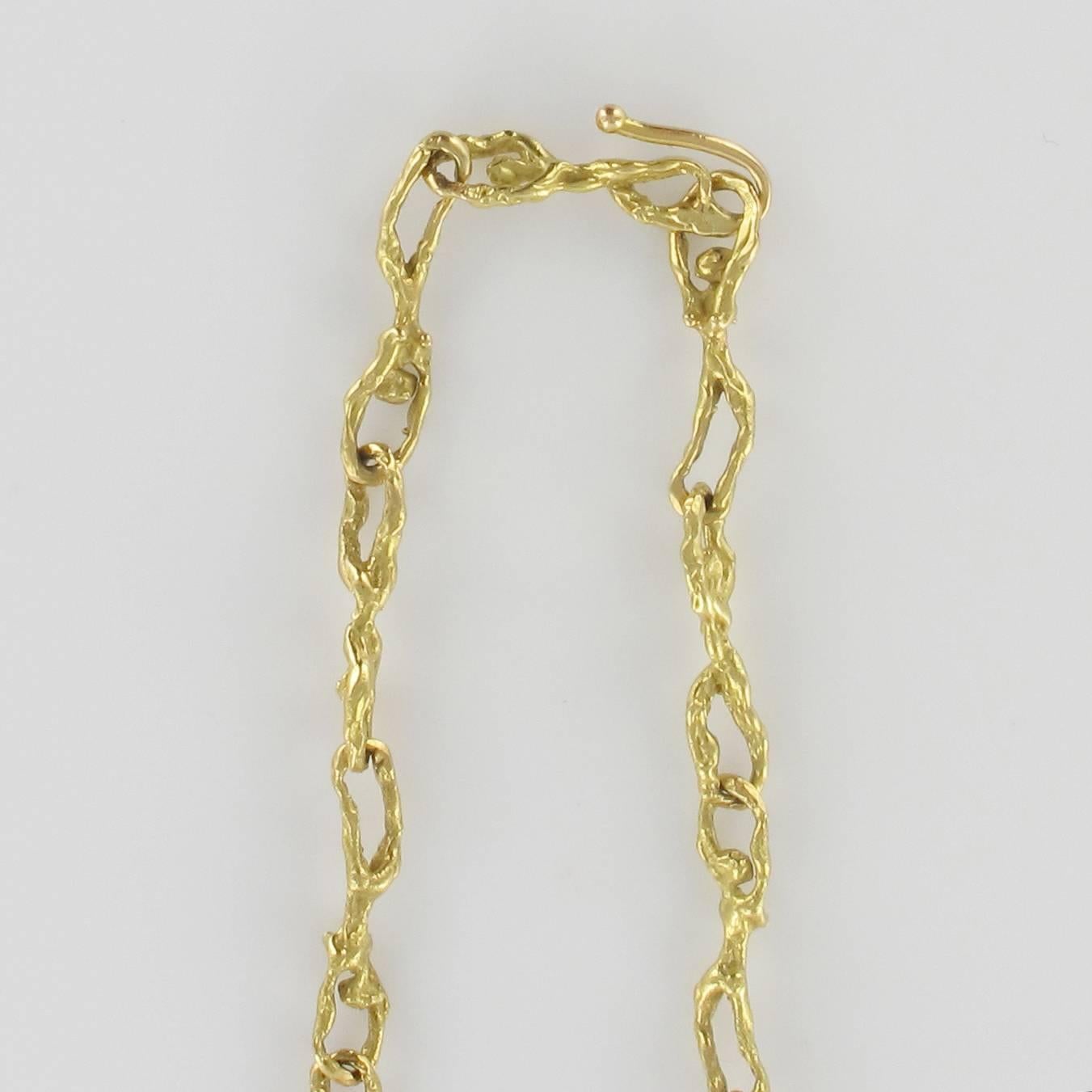 Gold Necklace with Character Motifs In New Condition In Poitiers, FR