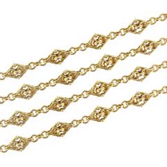 French Antique Gold Long Necklace