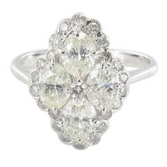 New Modern Marquise Diamond Gold Ring 9
