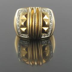 Large Diamond Gold Band Ring