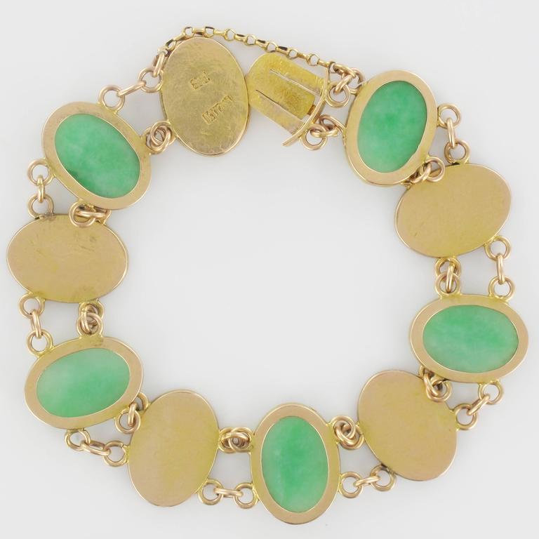 1920s Jade Gold Bracelet For Sale at 1stdibs