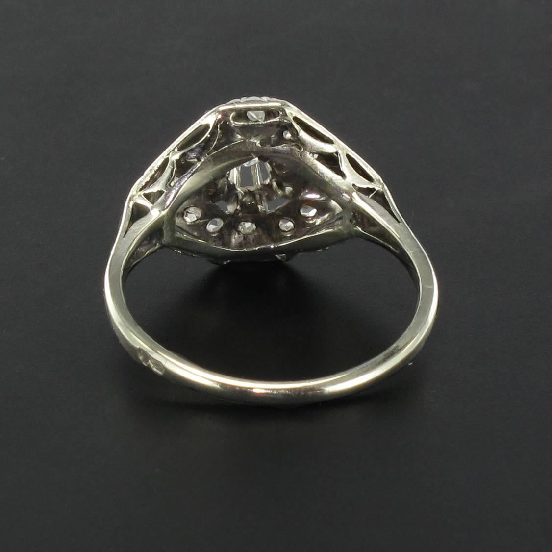 Art Deco Diamond Gold Platinum Ring 1