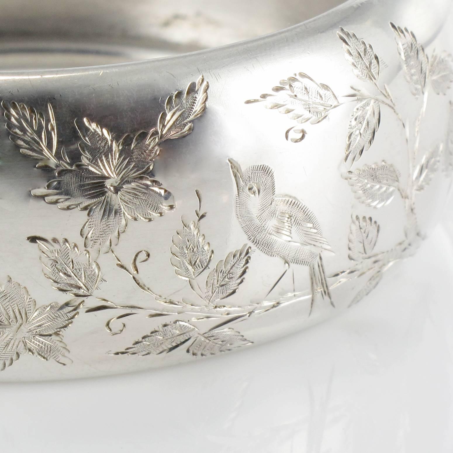 bracelet en argent antique gravé des années 1920 Excellent état à Poitiers, FR