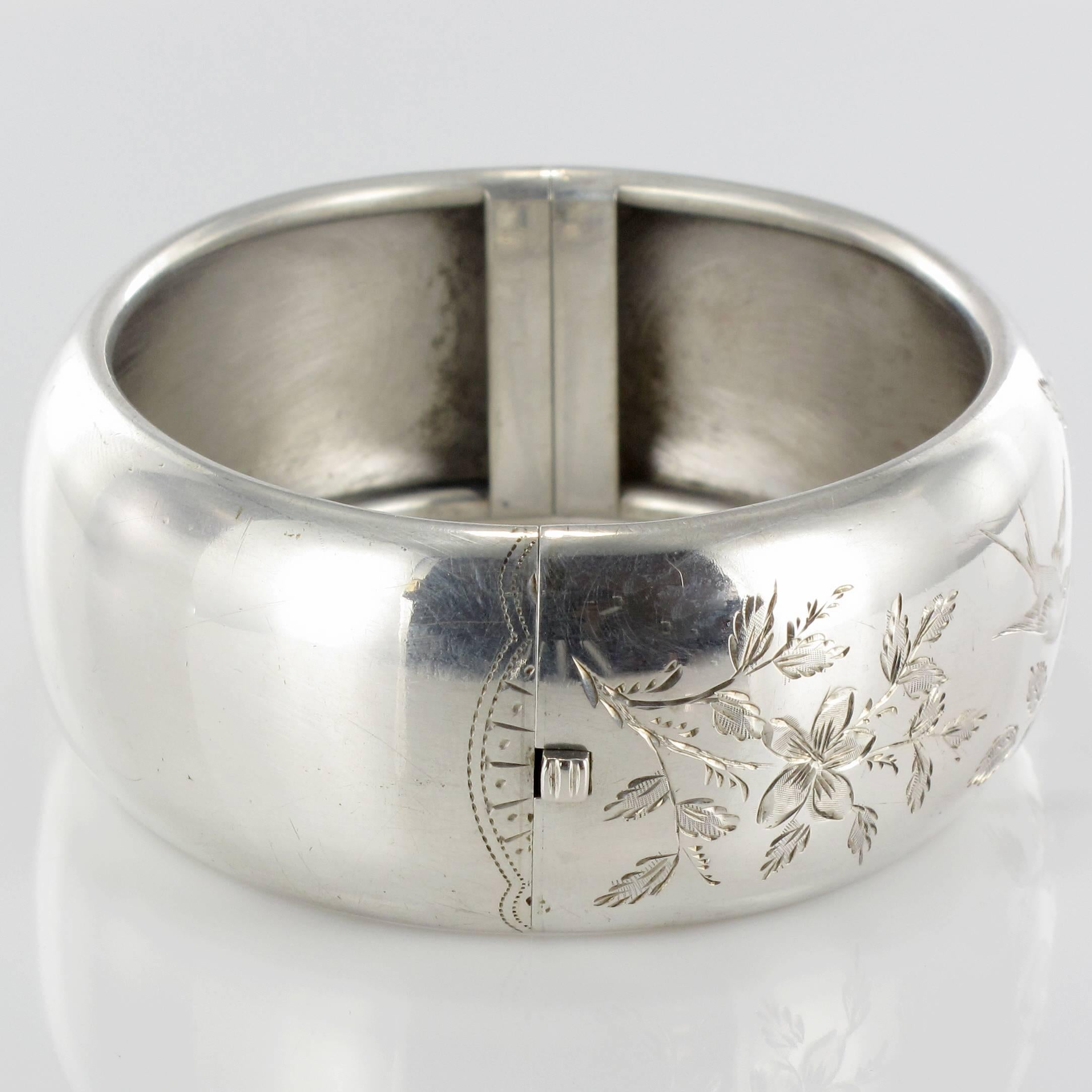 bracelet en argent antique gravé des années 1920 Pour femmes 