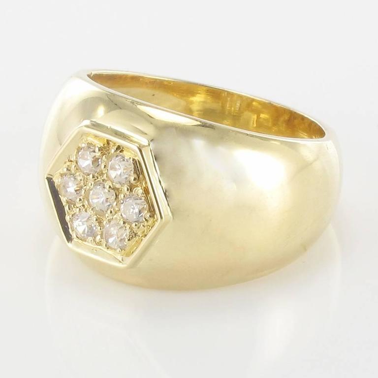 New Wide Diamond Gold Band Ring For Sale at 1stDibs | wide gold band