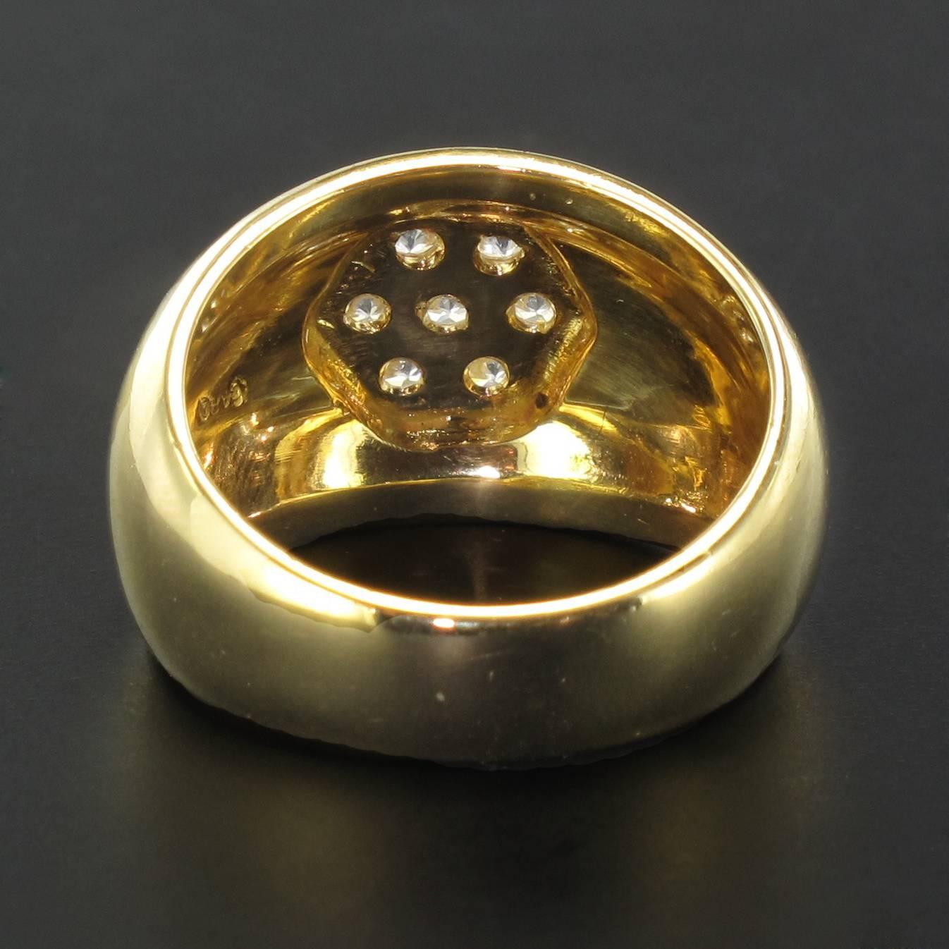 New Diamond 18 Karat Yellow Gold Large Band Ring For Sale 1