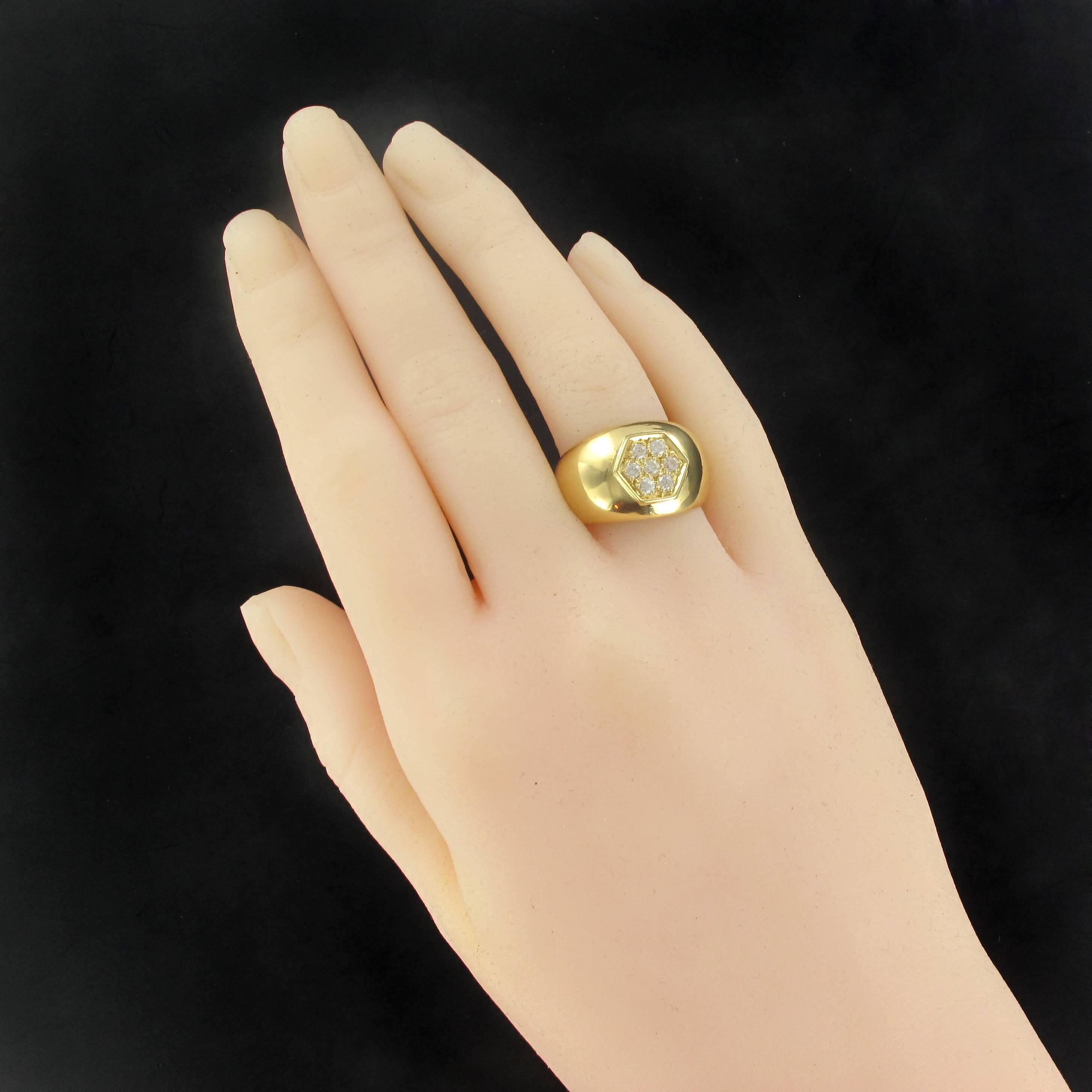 New Diamond 18 Karat Yellow Gold Large Band Ring  For Sale 8