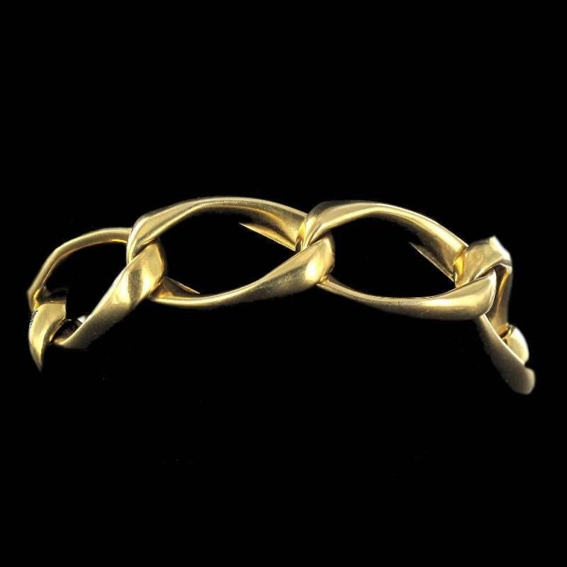 Women's or Men's 1970s French Gold Chain Bracelet