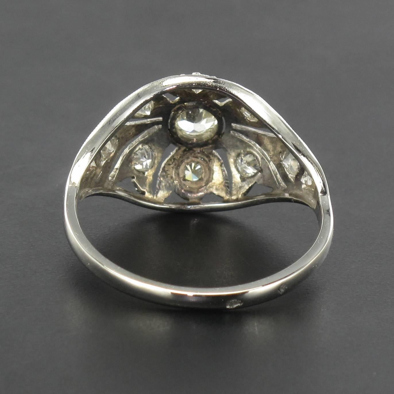 French Art Deco Diamond Platinum Ring 2