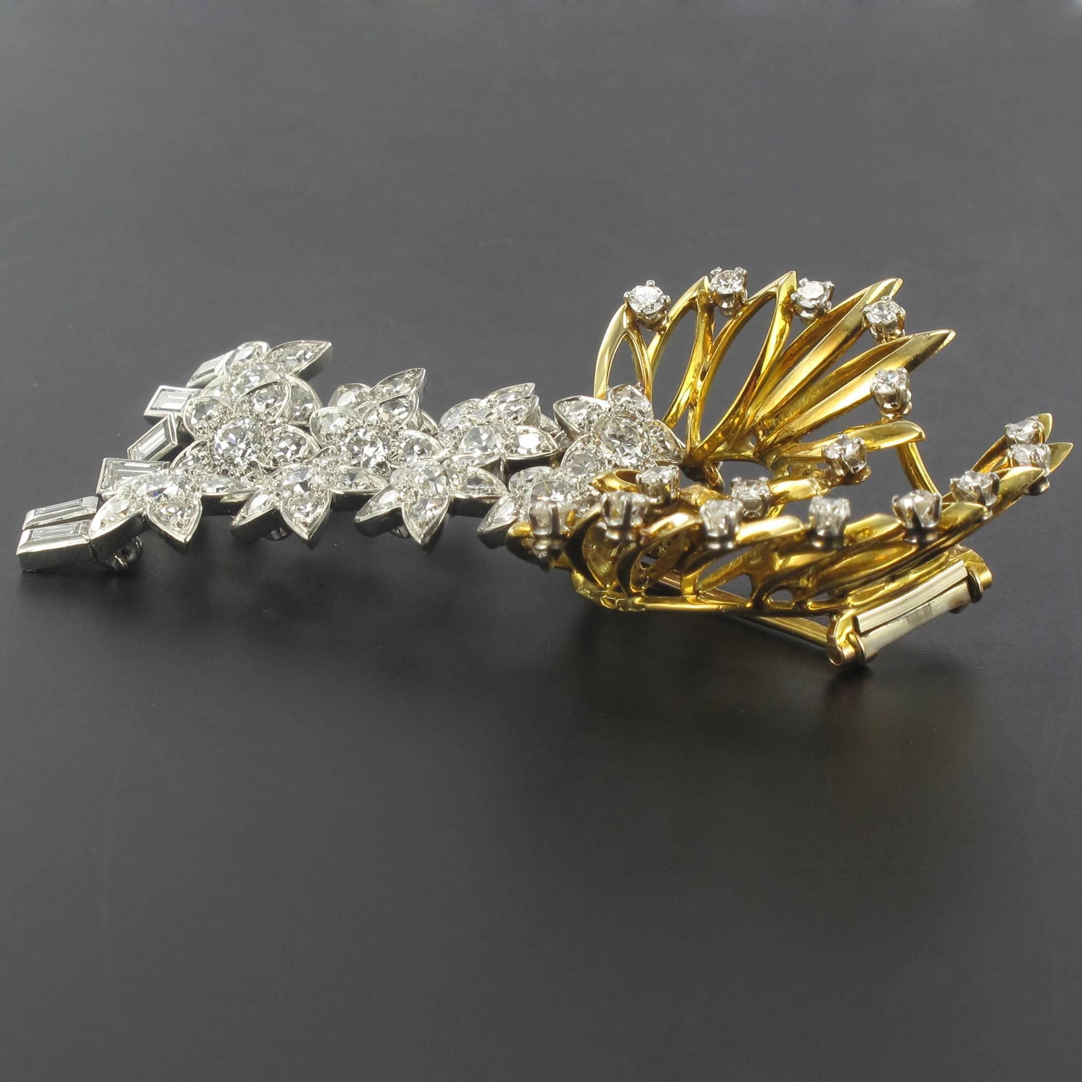 1960s Diamond and Gold Star Brooch For Sale 6