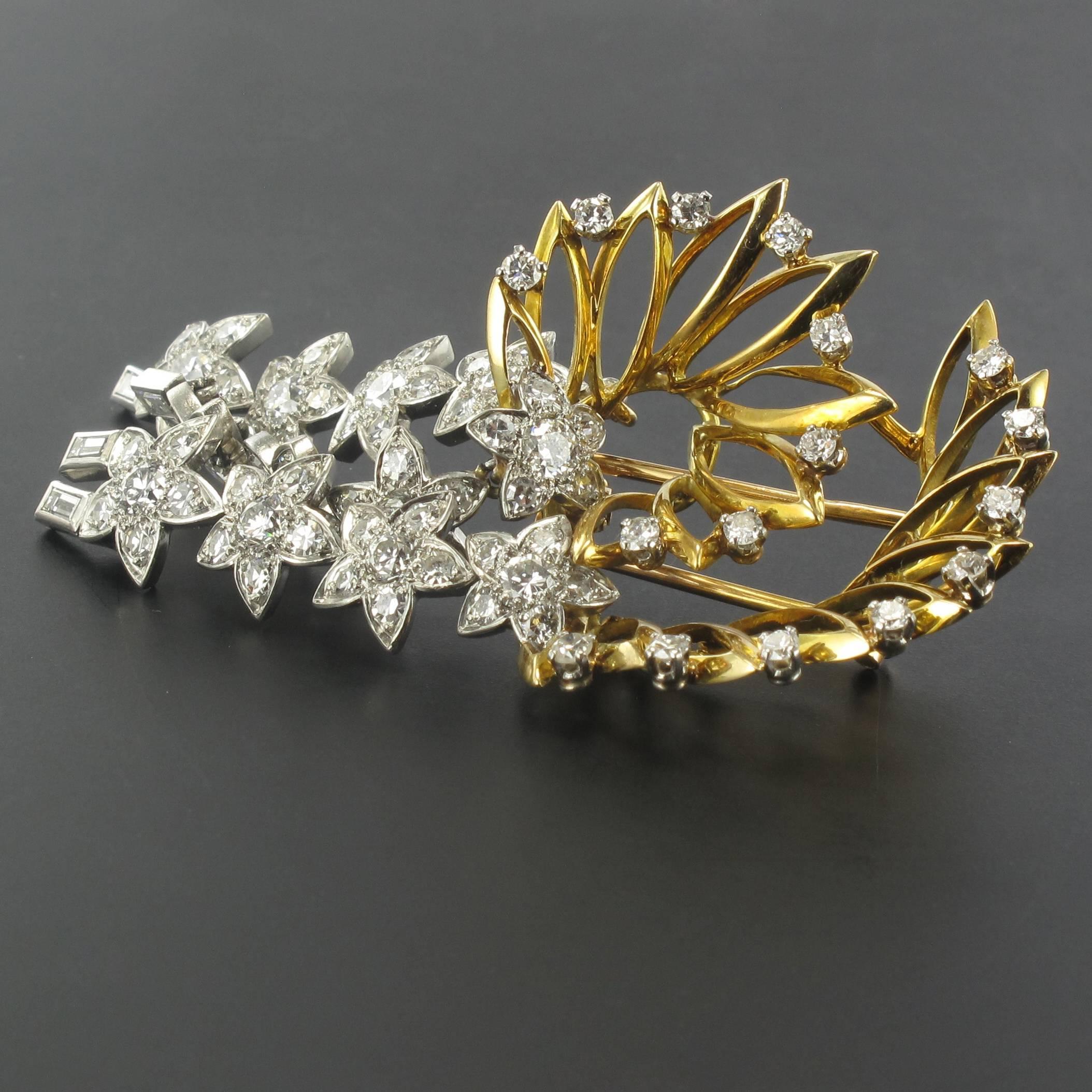 Diamant- und Gold-Sternbrosche aus den 1960er Jahren im Angebot 5