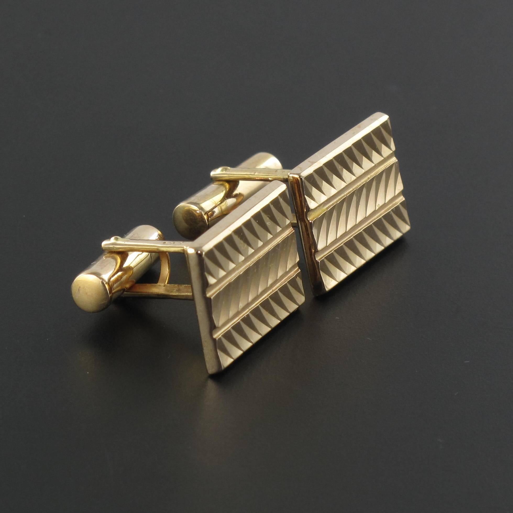 1960s French Gold Cufflinks In Excellent Condition In Poitiers, FR