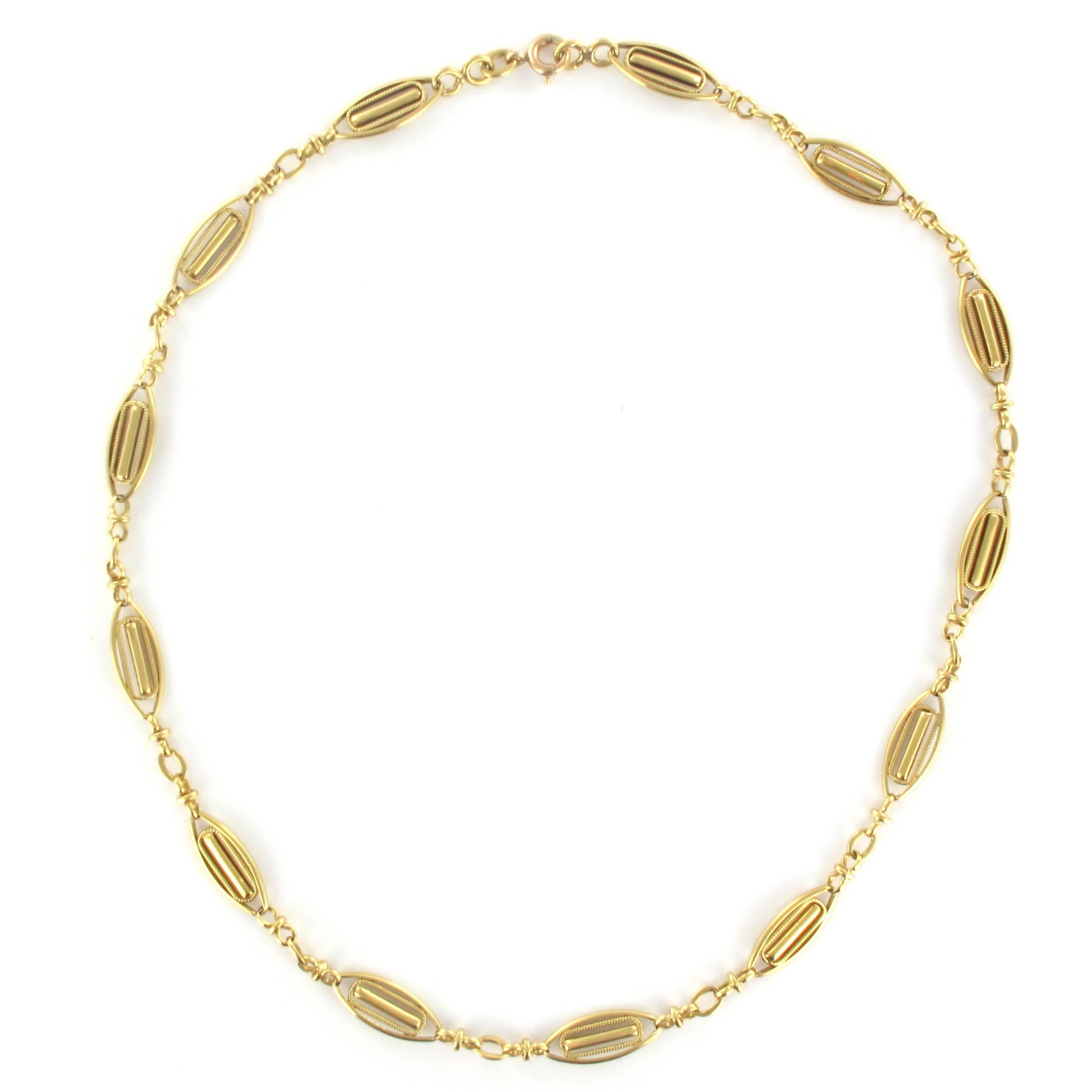 Women's French 19th Century Antique Gold Chain Necklace