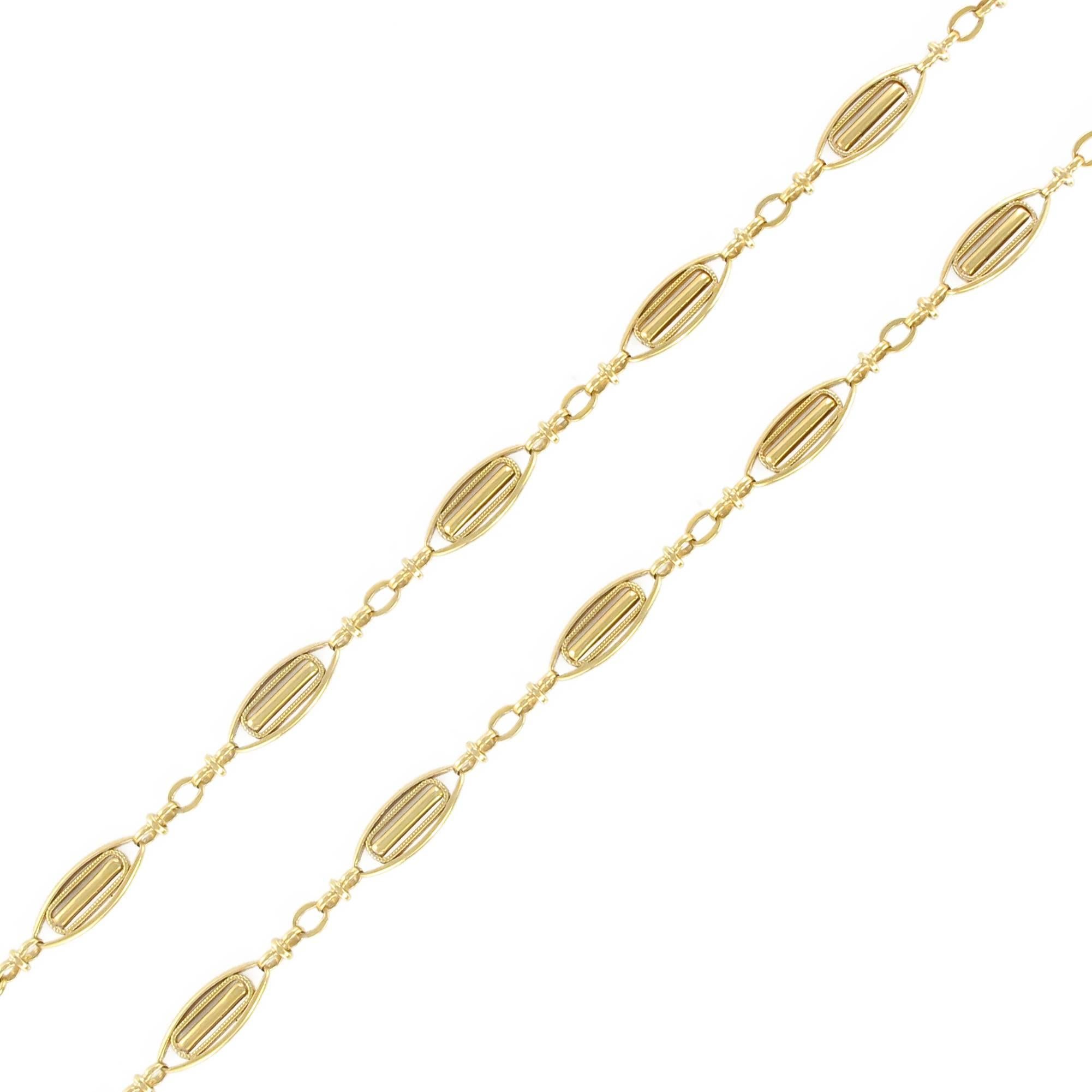 French 19th Century Antique Gold Chain Necklace