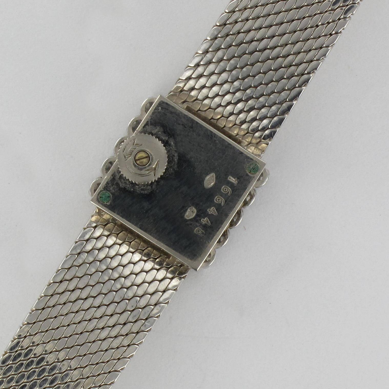 Jaeger LeCoultre Ladies White Gold Diamond Manual Wind Wristwatch Ref 166448 In New Condition In Poitiers, FR