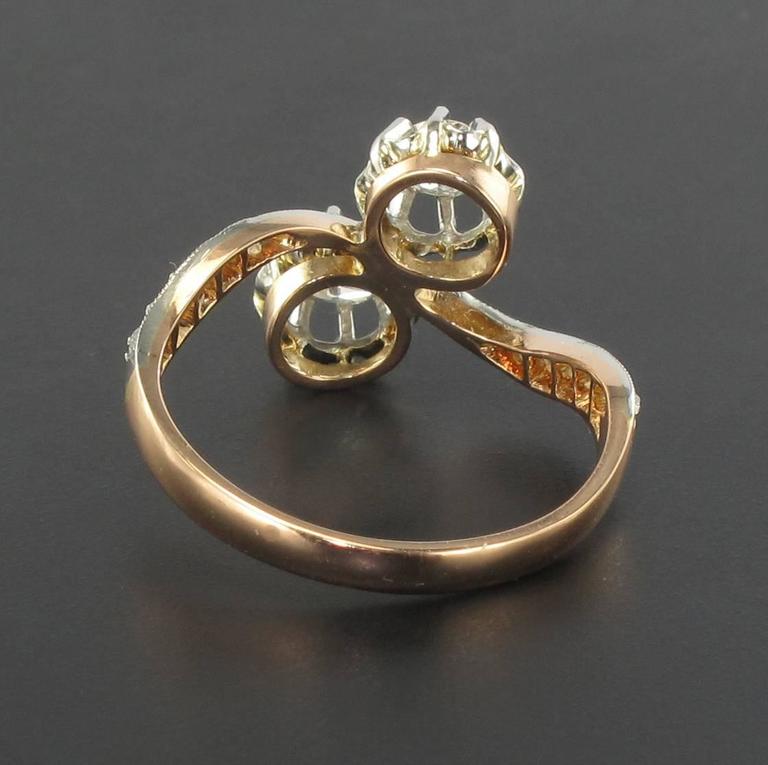 Antique Diamond Gold Toi et Moi Ring For Sale at 1stdibs