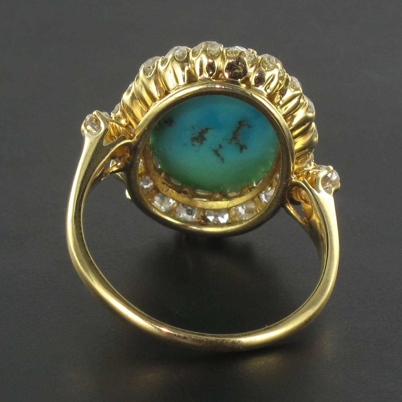 turquoise cabochon ring