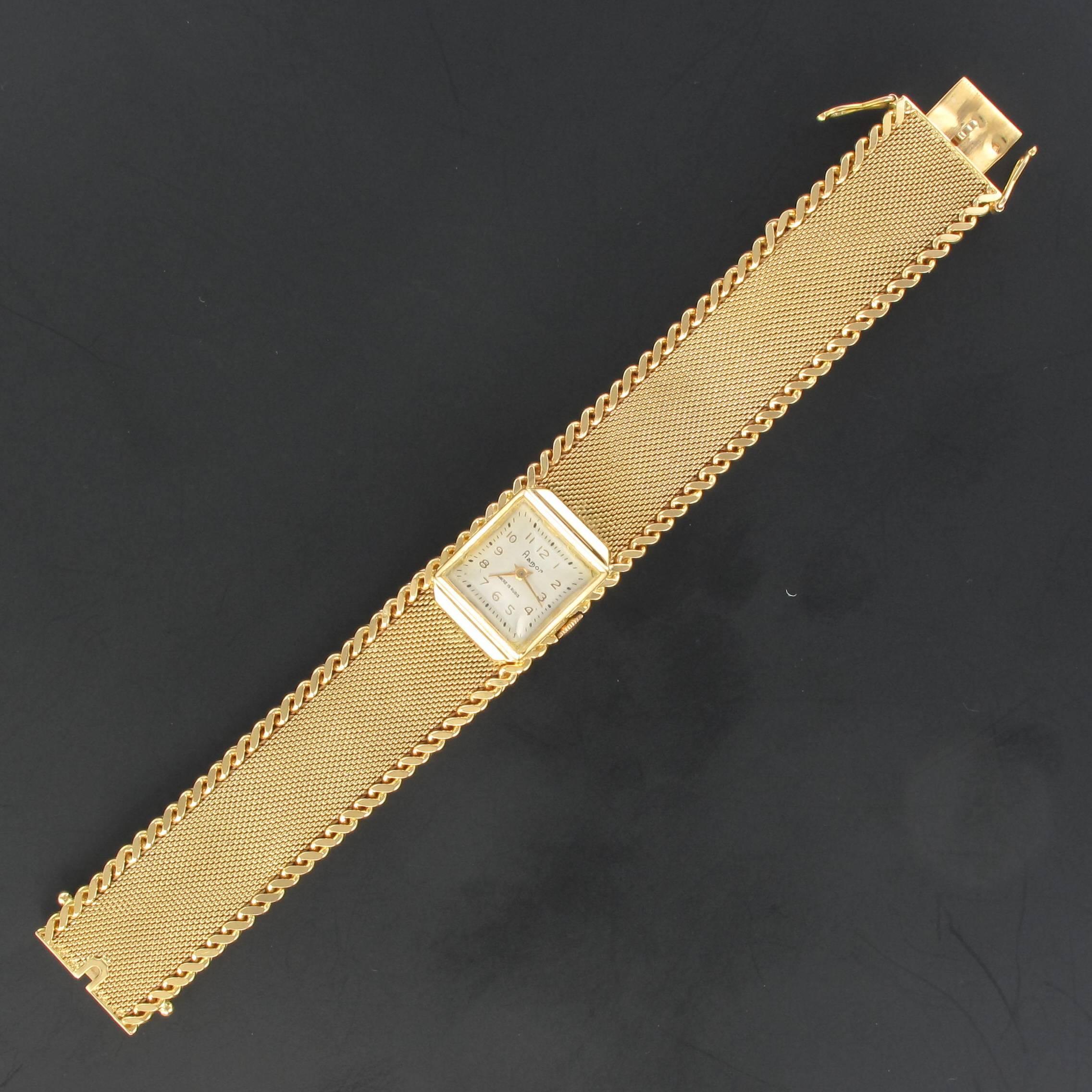 Flamor Ladies Yellow Gold Manual Wind Wristwatch In Excellent Condition In Poitiers, FR