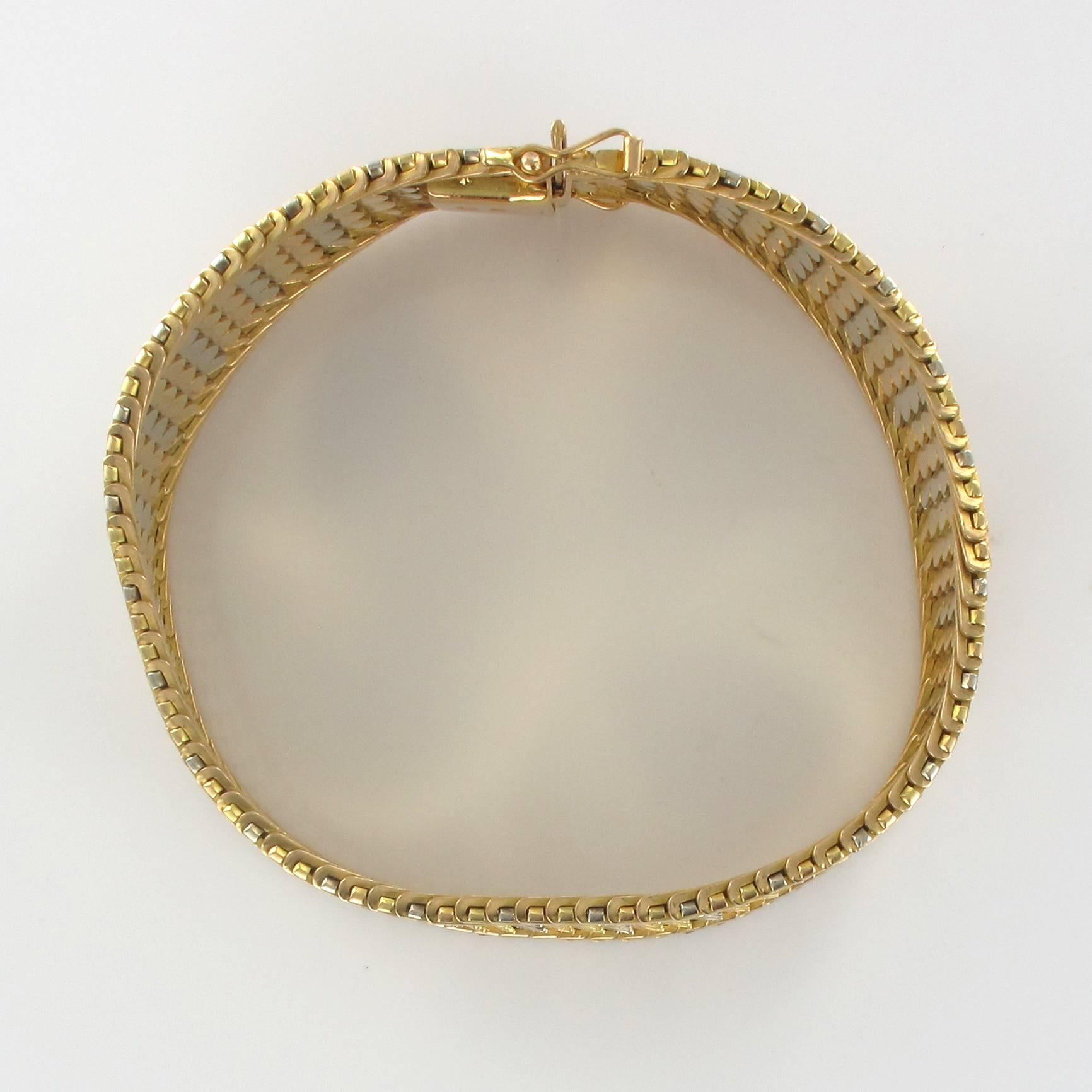 1960s Two Color Gold Woven Bracelet  3