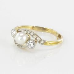 19th Century Antique Pearl and Diamond Ring