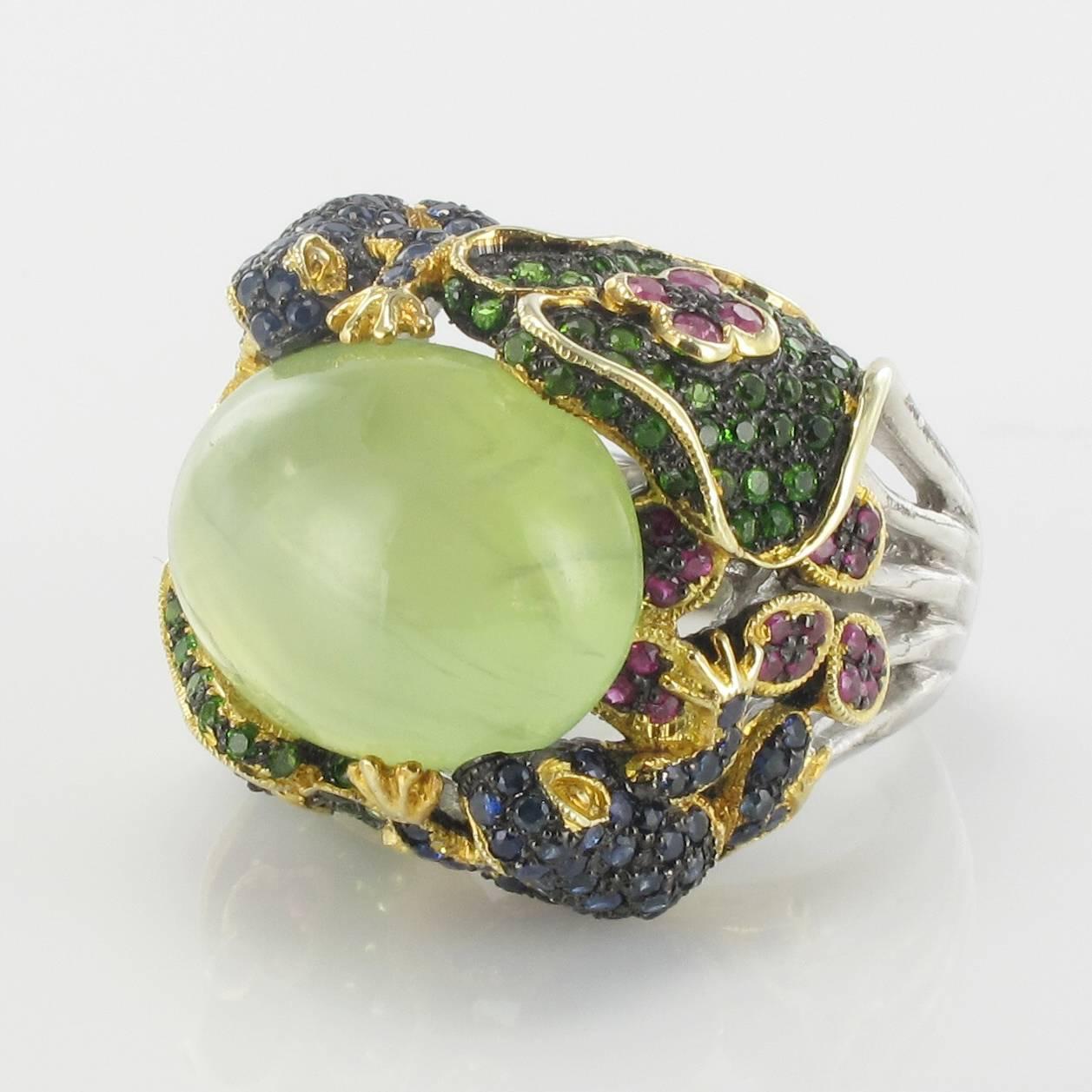 Water Lily and Frog Ring In New Condition In Poitiers, FR