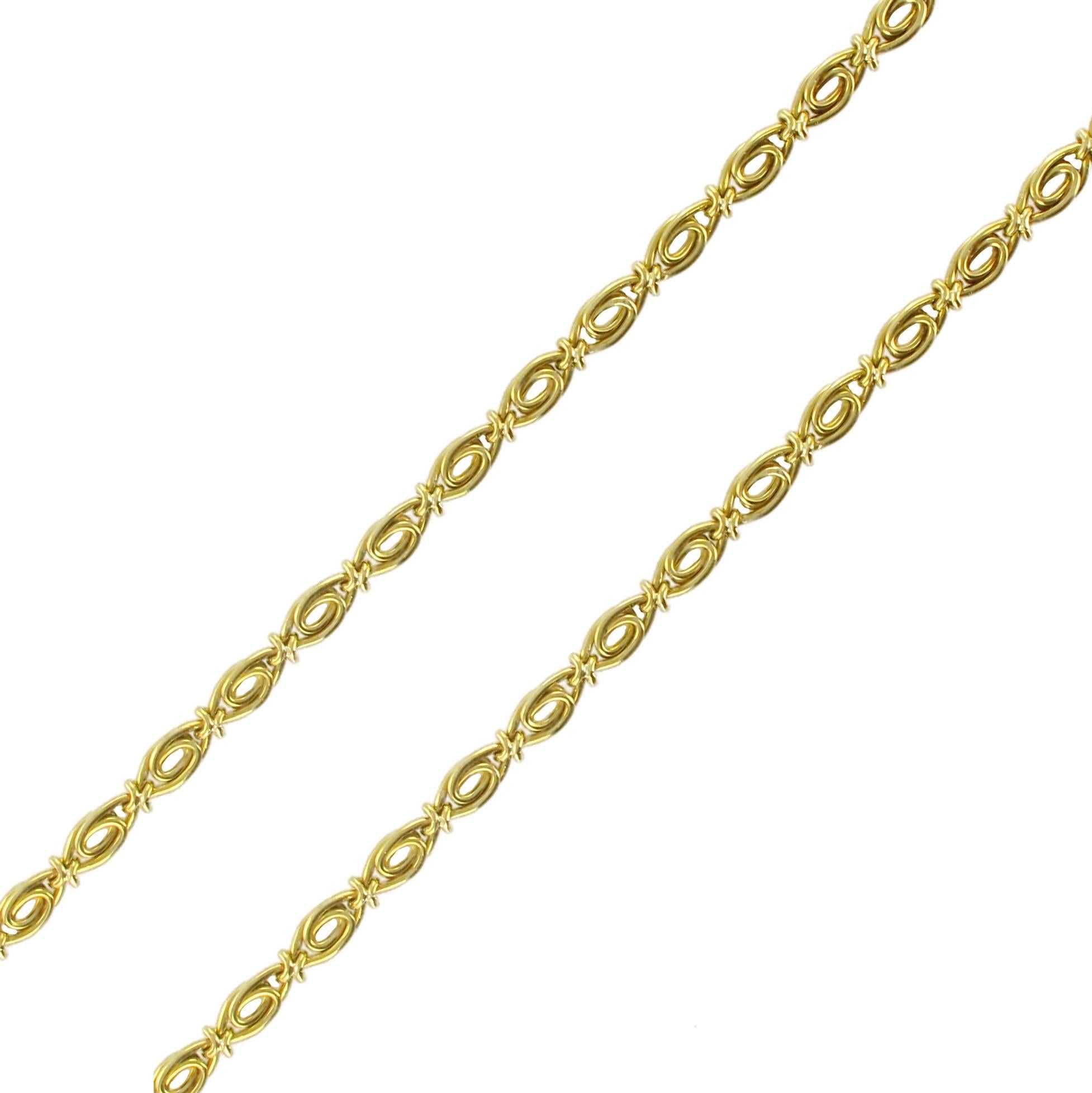French 19th Century 18 carats Yellow Gold Long Chain Necklace