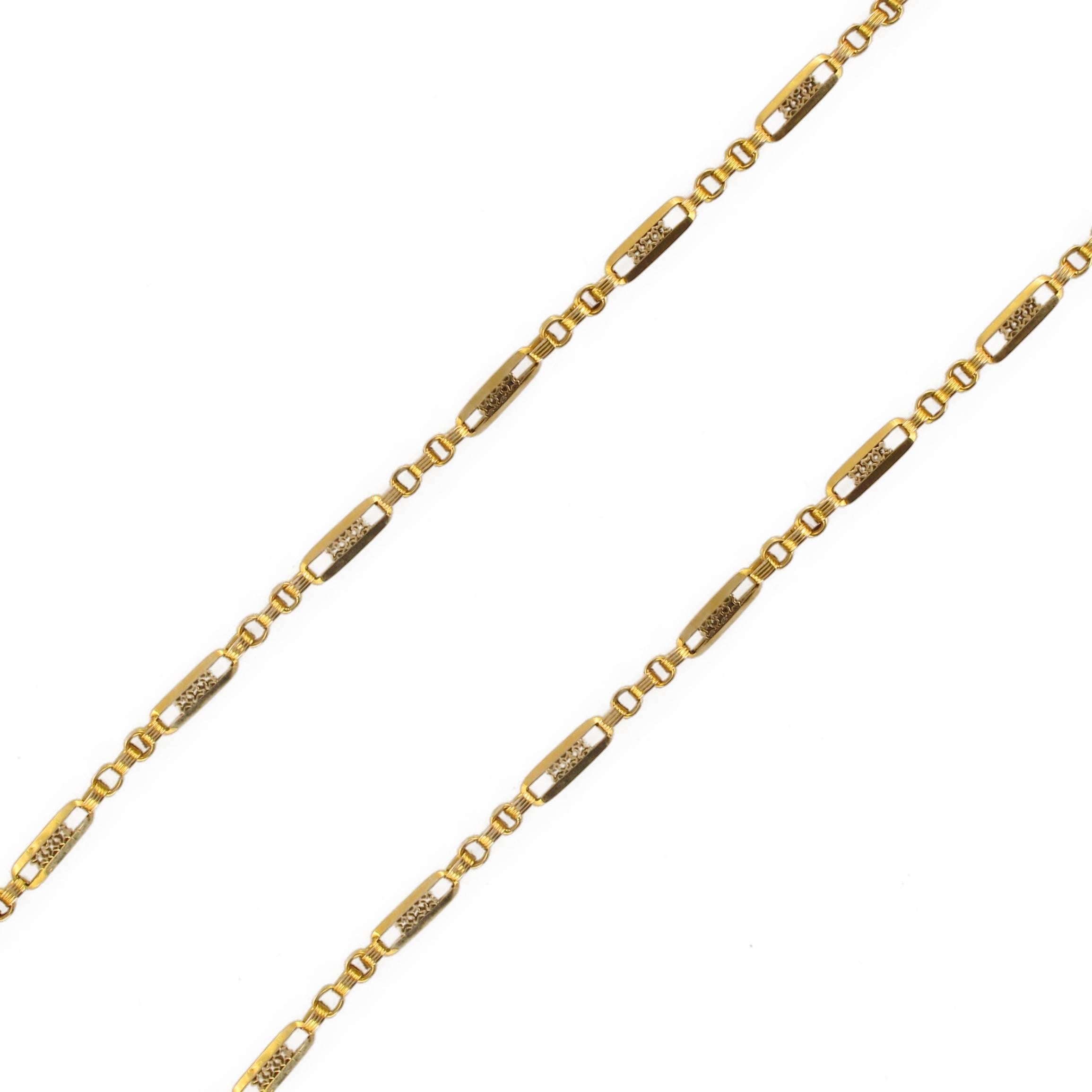French 19th Century 18 Carat Rose Gold Chain Necklace