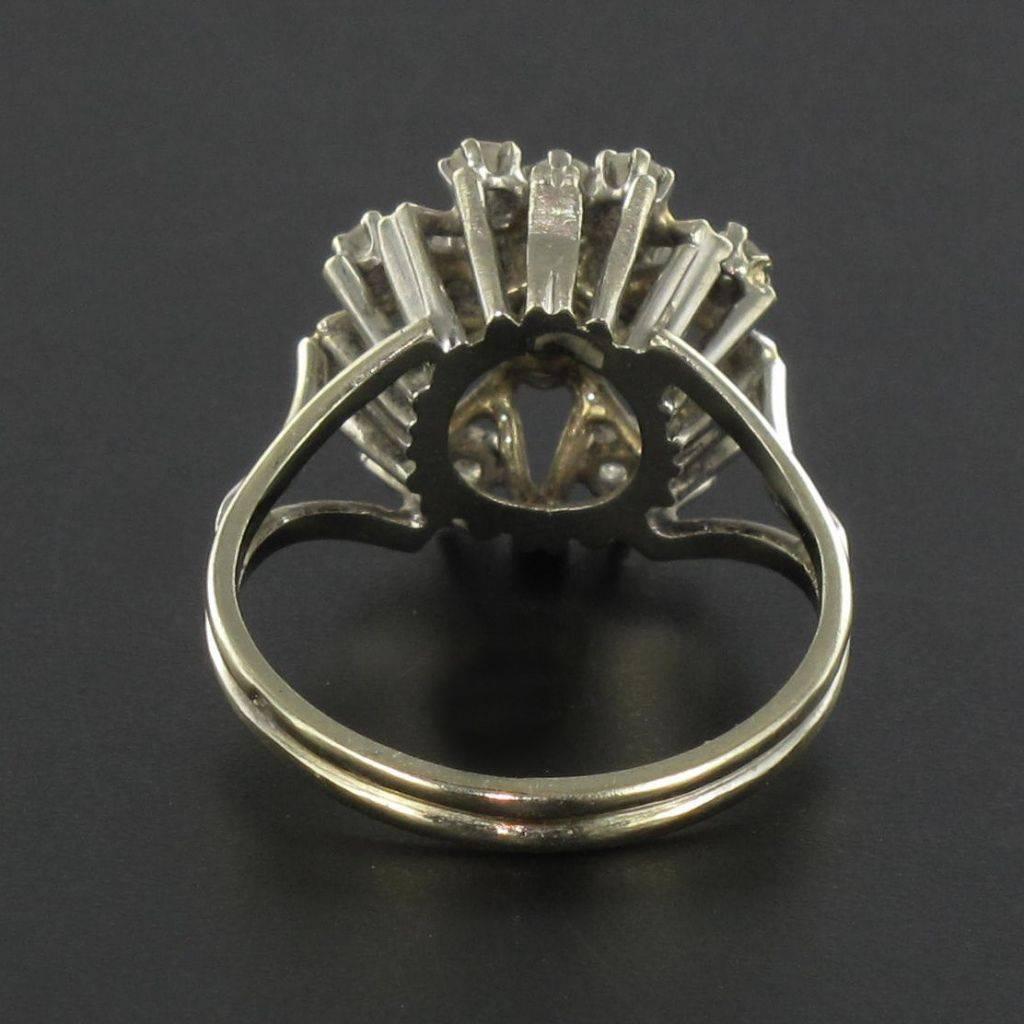 Women's French 1970s Diamond White Gold Ring 